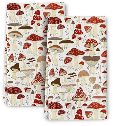 Pilz-Geschirrtücher zum Trocknen von Geschirr, saugfähige dekorative Küchentücher, niedliche Handtücher, Teesteine für Küche, Backen, Bar, Badezimmer, Dekoration, Pilz-Geschenke für Frauen