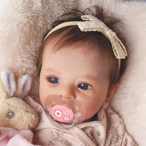 Zero pam 19 inch 48 cm Newborn Baby Dolls Girl Eyes Open Real Life Silicone Baby Dolls That look Real with Rooted Hair Soft Cloth Body Reborn Toddler Infant Doll Toys for Kids