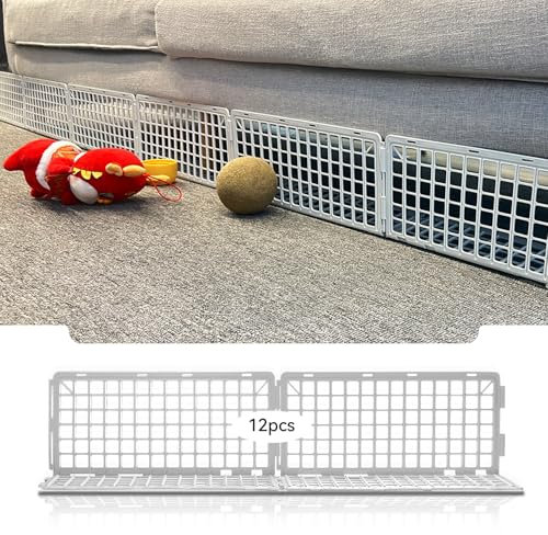 MAINTEEE 12 Stück Untercouch-Blocker für Bett, Couch, Möbel, damit sie nicht unter das Sofa gelangen (weißer Kunststoff)