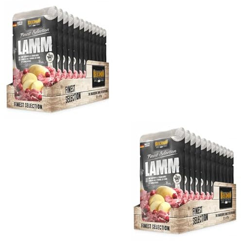 Belcando Finest Selection Lamm mit Kartoffeln & Cranberries | Doppelpack | 2 x 12 x 125 g | Feuchtnahrung für Sensible oder wählerische Hunde | Enthält kalt gepresstes Distelöl