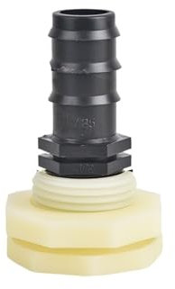 TYNXK Zubehör Für Regentonnen 1/2 3/4 1 inch PVC Bulkhead Water Tank Connector with Plugs Thru-Bulk Pipe Fitting for Rain Barrels Aquariums Tank Zubehör(F)