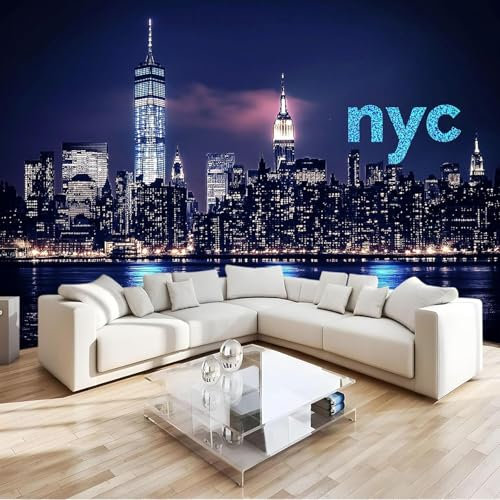 Fototapete New York Tapete 200 x 140 cm (WxH) Fototapeten Schlafzimmer Wohnzimmer Moderne 3D Effekt Wandtapete New York Vliestapete Wand Dekoration Poster Foto Tapeten q1957