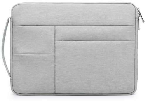 HYZUO 17-17.3 Inch Laptop Sleeve Bag Briefcase for 17 17.3 HP/Dell/Lenovo/ASUS/Acer/LG/MSI Gaming Laptop/Razer Blade 17/18, Men Women NoteBook Protective Case Bag, Light Grey