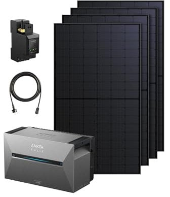 Anker SOLIX Balkonkraftwerk mit Speicher, Solarbank 3 E2700 Pro (2680Wh), bis zu 16kWh Kapazität, 4× 500W Solarpanels, 4 MPPTs (3600W), 1200W bidirektionales Laden, Anker Intelligence, Plug&Play