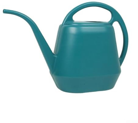 Regadera de plástico de 4 litros, maceta de boca larga de plástico grueso, hervidor de riego para jardín, casa, flores, bonsái (verde oscuro)