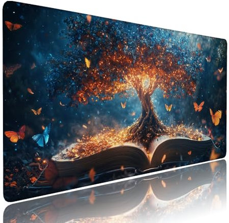 Colore Tappetino Mouse xxl Gaming Accessori Sottomano Scrivania Grande Tappetino Mouse e Tastiera Albero Accessori pc 1400x600x3mm Ufficio Desk Mat, Base in Gomma Impermeabile e Antiscivolo d-192