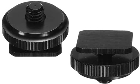 PATIKIL Hot Shoe Adapter 1/4 Male, 2 Pcs Hot Shoe Mount Adapter Camera Mount Screw Camera Video Light Converter for Microphone Holder Accessories 0.59x0.91x0.91 Inch