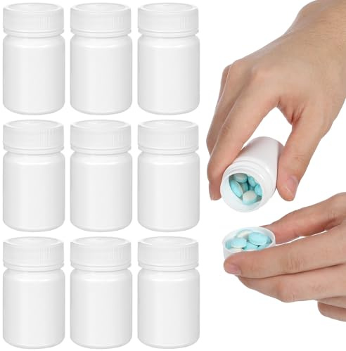 Healeved 20Pcs 50Ml Thickened Portable Pill Box Pill Container for Travel Medicine Storage White Capsule Holder Compact Organizer