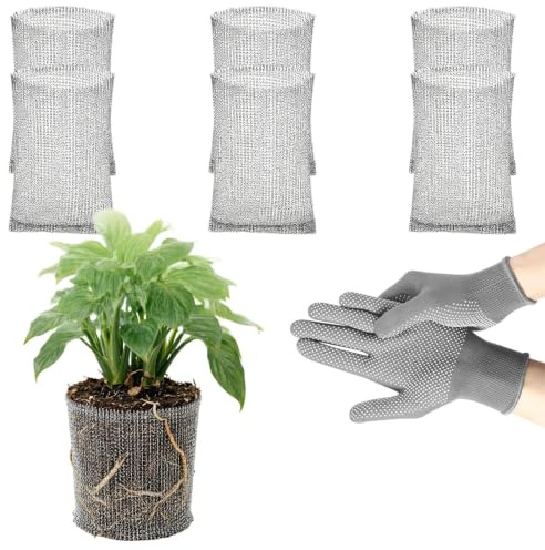 KINHARD 8 Stück wühlmauskorb pflanzkorb 30 x 15cm, Wühlmauskorb, Edelstahl | Pflanzkorb Wühlmausschutz, Effektiver Pflanzenschutz, Feine Maschen für Luft & Wasser Hochbeete, Gewächshäuser, Töpfe Balkon