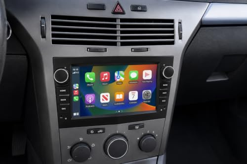 Double DIN Car Stereo for Vauxhall Astra H 2004–2010, 7 Inch Touchscreen, Wireless Apple CarPlay & Android Auto, 2GB RAM + 64GB ROM, GPS Navigation, Bluetooth, Steering Wheel Control, Plug & Play