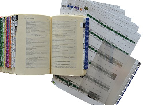 Steinfacher Griffregister fürs Steuerrecht -GESAMTPAKET, 1.900 Aufkleber mit amtlichen Überschriften inkl. 1.500 Folien und 2 Einklebeschablonen