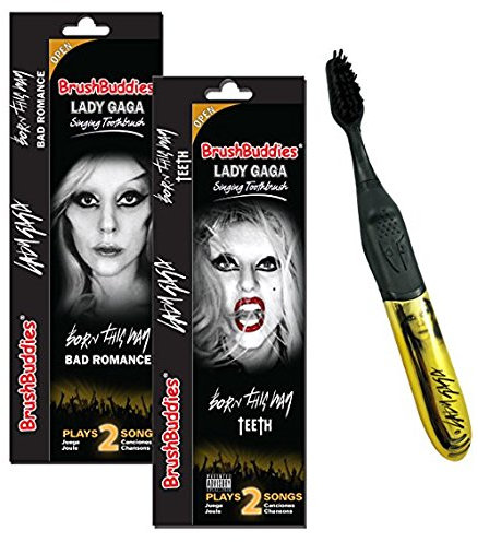 BrushBuddies Lady Gaga Singende Zahnbürste für Kinder, Schwarz, Batteriebetrieben, Zahnbürste