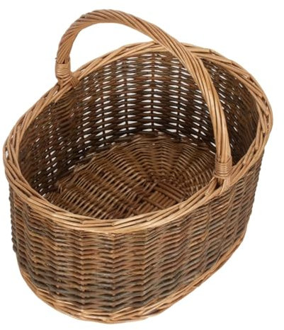 Red Hamper Large Country Oval Wicker Shopping Basket