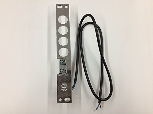 CONTROPIASTRA ELETTRICA PER PORTE BLINDATE. ALIMENTAZIONE 6-12 V AC. REGOLABILE FINO A 4 mm, COMPLETO DI CAVO 1mt MANO SINISTRA, INTERASSE 28 SPORGENZA LEVA A FILO, SECUREMME