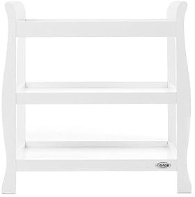 Obaby Stamford Open Changing Unit White, Nursery Changing Station with Open Shelves for Baby Essentials and Organisation