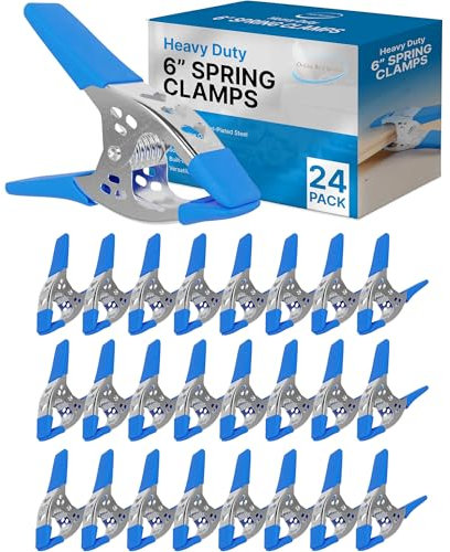 FactorDuty Lot of 24-153mm Spring Clamp Large Super Heavy Duty Spring Metal Blue - 77mm Jaw Opening