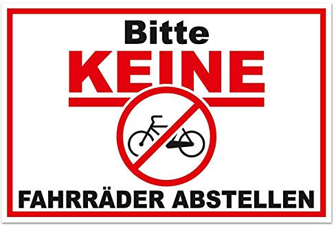 iSecur Keine Fahrräder abstellen Aufkleber I 30 cm I Fahrräder verboten I UV-Beständig wetterfest I hin414