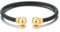 COOLSTEELANDBEYOND Gold Schwarz Elastische Verstellbare-Edelstahl Armband für Herren Damen Verdrehten Stahlkabel Armreif Poliert