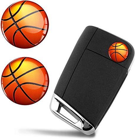 SkinoEu® 2 x Ø14mm Basketball Ball Basketbälle Aufkleber Stickers Sport Emblem Für Fernbedienung Auto Moto Logo Key Badge Tuning KSK 22