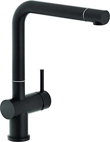 Reginox Armatur R31681 YADKIN BLACK mit Festauslauf/Küchenarmatur/Einhebelmischer/Mischbatterie schwarz