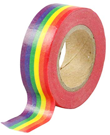 Gutyan Nastro Largo Arcobaleno Nastro New Washi Forniture Scolastiche Nastro cancelleria Ufficio 15mm Nastro Adesivo Arcobaleno Nastro Adesivo per Tatuaggio