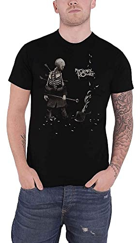 BORN2ROCK Shredded Official My Chemical Romance Merchandise Men's Rockwear Black Cotton T-Shirt - XL