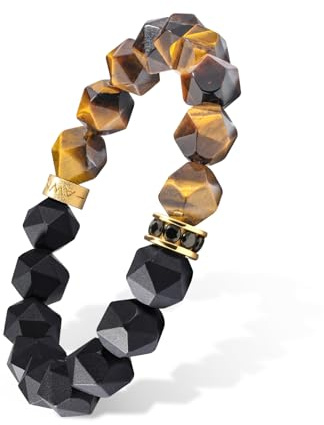 AWNL 10mm Beaded Bracelet for Men with Star Cut Jewellery