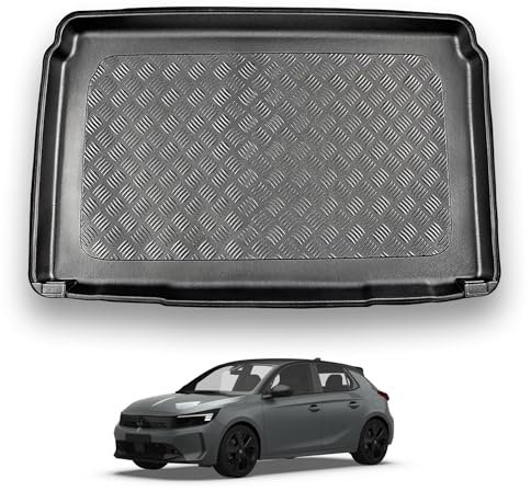 Nomad Boot Liner Compatible with Vauxhall Corsa 2020+ Recyclable Plastic (PE) Tailored Fit Car Floor Mat Protector Guard Tray Black Custom Fitted Accessory Dog Friendly Waterproof with Raised Edges