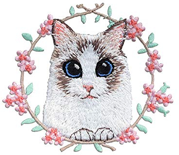 Patches zum Aufbügeln Tier Buegelbilder Bestickte Patches Sticker Gestickte Aufnäher Applikation für DIY Kleidung Jeans T-Shirt Jacken Rucksäcke (Kat)