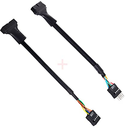 xiwai 2 cables USB 2.0 de 9 pines a USB 3.0 de 20 pines hembra reversible para placa base