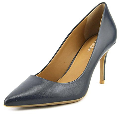 Calvin Klein Damen Gayle Pumps, Marineblaues Leder, 37 EU