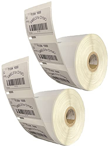 LEYF Dymo Etiketten für Labelwriter 11354-2 Rolle Pack Etiketten x 1000 St. Je Rolle = 2000 Etikette, Selbstklebend, Kompatibel für Dymo Labelwriter & Seiko Etikettendrucker, 57 X 32 mm, 2X11354