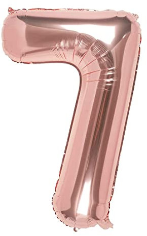 Palloncino Numero Oro Rosa 110 cm Gigante Palloncino Mylar Grande Ideale per Festa Adatto per Elio - Numero 7