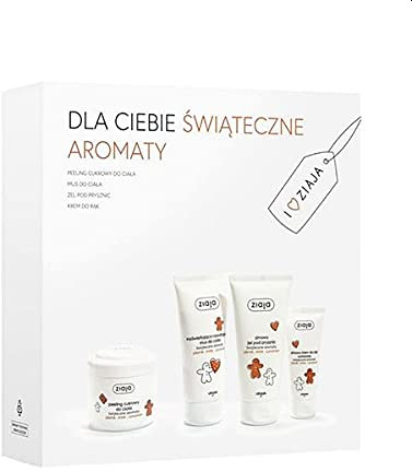 ZIAJA + TASCHE Set Satz creme peeling tonic seife Kosmetiktasche Veranstalter ®Auto-schmuck (Ingwer-Zimt Set)