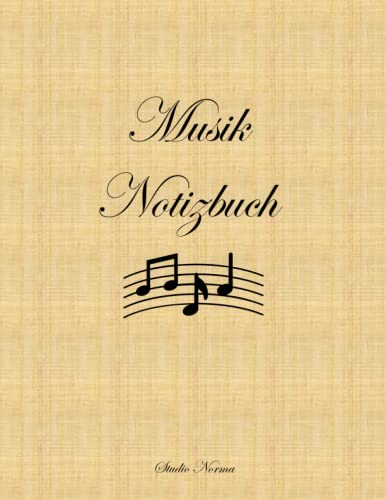 Musik Notizbuch: Bestehend aus 100 hochwertigen weißen Papierseiten im Format 21,59 x 27,94 cm. Notizbuch mit elegantem Einband. 12 Notensysteme für jedes Blatt.