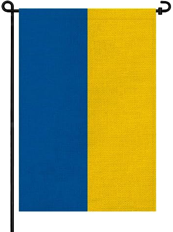 Pretty_jessie Ukraine-Flagge, ukrainische Gartenflaggen, 30,5 x 45,7 cm, doppelseitig, kleine Jute, Hofflagge, Dekorationen für den Außenbereich (Ukraine)