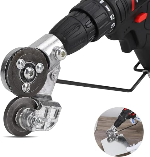 Upgraded Electric Drill Plate Cutter, 2024 Newest Metal Nibbler Drill Attachment with Adapter, DIY Metal Drill Attachment, Sheet Metal Knife for Cutting Iron, White Sheet, Steel,Copper, Aluminum