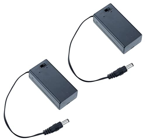 PP3 Enclosed Battery Holder Box with 2.1mm Plug (Pack of 2)