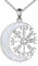 URONE Kompass Kette Damen Silber 925 Kompass Mond Anhänger Halskette Kompass Schmuck Damen Kompass Abschluss Geschenk