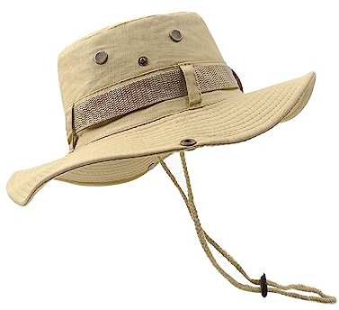 Zylioo XL-XXL Safari Sonnenhut Für Großen Kopf,Camo Boonie Hat Buschhut,Woodland 'Junglescout' Breiter Krempe Wanderhut für Outdoor Camping