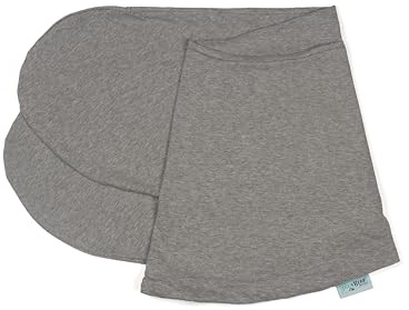 pic Bear Ersatzbezug für Stillkissen - hochwertige anschmiegsame Jersey Baumwolle für Lagerungskissen - Seitenschläferkissen - Classic 190 cm - Grey Melange