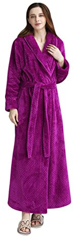 MJGkhiy Vestaglia Invernale Donna Calda Elegante Manica Lunga Fleece Accappatoio Vestaglie In Pile Con Cappuccio Curvy Camicia Da Notte Pigiama Loungewear Peluche Accappatoio