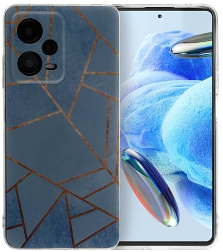 iMoshion kompatibel mit Xiaomi Redmi Note 12 Pro Hülle – Design Back Cover in Blue Graphic – Silikon Soft Case Handyhülle [Flexibel, Stoßabsorbierend, Dünn]