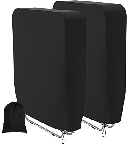 HAIJED 2 Pack Folding Reclining Chair Cover, Patio Reclining Chair Cover, Waterproof Dustproof and UV Resistant, Windproof 190T Garden Sun Loungers Stacking Covers with Storage Bag for Outdoor Patio