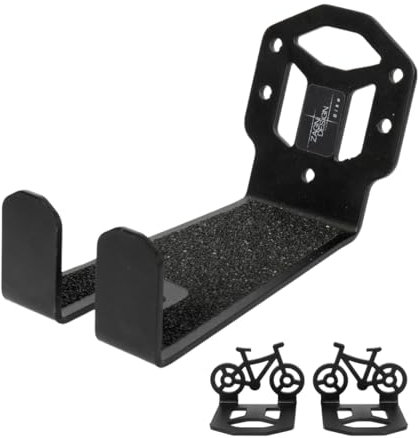 Supporto per bicicletta universale brevettato e certificato CE | Gancio per bici da muro | Supporto Bicicletta a muro | Sicuro e robusto | Salvaspazio per garage e casa | Nero o Argento (Black)