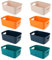 8PCS Colorful Plastic Medium-Sized Storage Boxes, 6.7x9.7x3.9in With Handle Storage Baskets, Suitable For Shelves, Kitchens, Offices, Refrigerators, Bathrooms, Homes, Rectangular Storage Box
