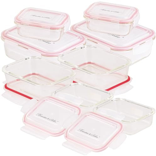 8 boîtes de conservation en verre avec couvercles à clipser [Rosenstein & Söhne]