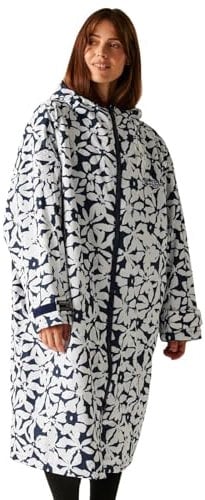 Regatta Outdoor Active Unisex Waterproof Changing Robe - Navy/White Floral - SM