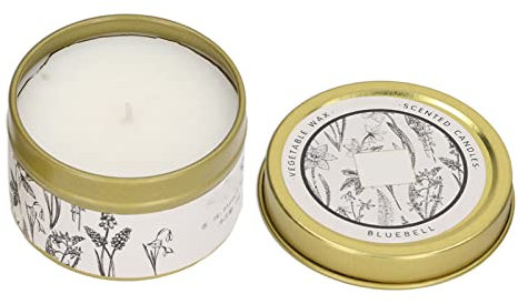 Mayueri Bougie Parfumée Huile Essentielle Naturelle Cire de Soja Bougie en Boîte pour Dîner aux Chandelles Doré 70g (Jacinthe des bois)