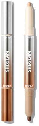 SHEGLAM Fine Line 2-In-1 Nose Contour & Highlight Pen Long Lasting Waterproof Cream Bronzer & Highlight Sticks-Chestnut